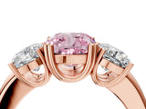 Rose gold Three-Stone Fancy Pink Cushion Cut Cut Diamond Ring with Channel Set Band and Four-Prong Setting_28