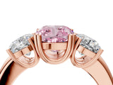 Rose gold Three-Stone Fancy Pink Cushion Cut Cut Diamond Ring with Channel Set Band and Four-Prong Setting_4