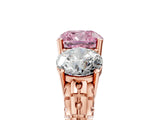 Rose gold Three-Stone Fancy Pink Cushion Cut Cut Diamond Ring with Channel-Set Band and Prong Setting_5