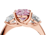 Rose gold Three-Stone Fancy Pink Cushion Cut Cut Solitaire Ring with Classic Prong Setting_4