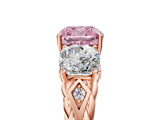 Rose gold Three-Stone Fancy Pink Cushion Cut Diamond Braided Band Ring with Four-Prong Setting_45