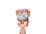 Rose gold Three-Stone Fancy Pink Cushion Cut Diamond Channel Set Engagement Ring with Prong Setting_17