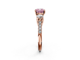 Rose gold Three-Stone Fancy Pink Cushion  Cut Diamond Pavé Band with Four-Prong Setting_30
