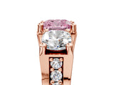 Rose gold Three-Stone Fancy Pink Cushion  Cut Diamond Ring with Channel-Set Band and Four-Prong Setting_56