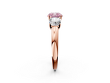 Rose gold Three-Stone Fancy Pink Cushion  Cut Diamond Ring with Channel-Set Band and Four-Prong Setting_62