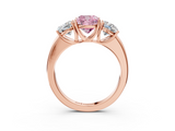 Rose gold Three-Stone Fancy Pink Cushion  Cut Diamond Ring with Channel-Set Band and Four-Prong Setting_63