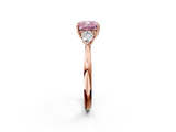 Rose gold Three-Stone Fancy Pink Cushion  Cut Diamond Ring with Pear Side Stones in Four-Prong Setting_110