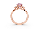 Rose gold Three-Stone Fancy Pink Cushion  Cut Diamond Twist Band with Prong Setting_23