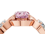 Rose gold Three-Stone Fancy Pink Cushion Cut Diamond Wave Pave Band with Prong Setting_10