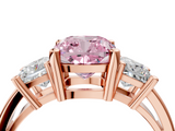 Rose gold Three-Stone Fancy Pink Cushion  Cut Solitaire Ring with Prong Setting_7