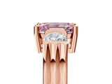 Rose gold Three-Stone Fancy Pink Emerald Cut Cut Classic Band Prong Setting Ring_5