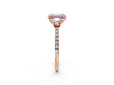 Rose gold Three-Stone Fancy Pink Emerald Cut Cut Diamond Pavé Band with Prong Setting_17