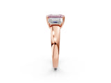 Rose gold Three-Stone Fancy Pink Emerald Cut Cut Diamond Ring with Channel Set Band and Four-Prong Setting_2