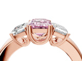 Rose gold Three-Stone Fancy Pink Emerald Cut Cut Diamond Ring with Channel Set Band and Four-Prong Setting_28