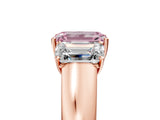 Rose gold Three-Stone Fancy Pink Emerald Cut Cut Diamond Ring with Prong Setting and Classic Band_5