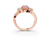 Rose gold Three-Stone Fancy Pink Emerald Cut Cut Diamond Split Shank Prong Set Ring_15