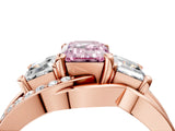 Rose gold Three-Stone Fancy Pink Emerald Cut Cut Diamond Split Shank Prong Set Ring_4