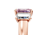 Rose gold Three-Stone Fancy Pink Emerald Cut Cut Solitaire Ring with Classic Prong Setting_5