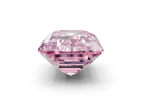 Rose gold Three-Stone Fancy Pink Emerald Cut Diamond Engagement Ring with Pave Band and Prong Setting_3