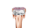 Rose gold Three-Stone Fancy Pink Emerald Cut Diamond Engagement Ring with Prong Setting_8