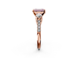 Rose gold Three-Stone Fancy Pink Emerald  Cut Diamond Pavé Band with Four-Prong Setting_30