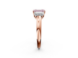 Rose gold Three-Stone Fancy Pink Emerald  Cut Diamond Ring with Channel-Set Band and Four-Prong Setting_83