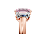 Rose gold Three-Stone Fancy Pink Emerald  Cut Diamond Ring with Channel-Set Band and Four-Prong Setting_86