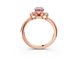 Rose gold Three-Stone Fancy Pink Emerald  Cut Diamond Solitaire with Prong Setting and Classic Band_50