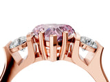 Rose gold Three-Stone Fancy Pink Heart Cut Cut Classic Band Prong Setting Ring_4