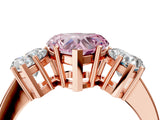 Rose gold Three-Stone Fancy Pink Heart Cut Cut Diamond Engagement Ring with Flat Band and Four-Prong Setting_16