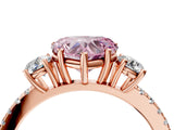 Rose gold Three-Stone Fancy Pink Heart Cut Cut Diamond Pavé Band with Prong Setting_19
