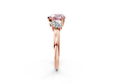 Rose gold Three-Stone Fancy Pink Heart Cut Cut Diamond Ring with Channel Set Band and Four-Prong Setting_26