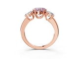 Rose gold Three-Stone Fancy Pink Heart Cut Cut Diamond Ring with Channel Set Band and Four-Prong Setting_27