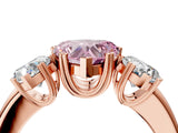 Rose gold Three-Stone Fancy Pink Heart Cut Cut Diamond Ring with Channel Set Band and Four-Prong Setting_4