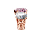 Rose gold Three-Stone Fancy Pink Heart Cut Cut Diamond Ring with Channel-Set Band and Prong Setting_5