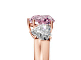 Rose gold Three-Stone Fancy Pink Heart Cut Cut Diamond Ring with Prong Setting and Classic Band_5
