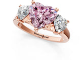 Rose gold Three-Stone Fancy Pink Heart Cut Cut Solitaire Ring with Classic Prong Setting_1