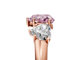 Rose gold Three-Stone Fancy Pink Heart Cut Diamond Engagement Ring with Prong Setting_8