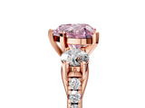 Rose gold Three-Stone Fancy Pink Heart  Cut Diamond Pavé Band with Four-Prong Setting_33
