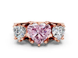 Rose gold Three-Stone Fancy Pink Heart  Cut Diamond Ring with Channel-Set Band and Four-Prong Setting_52