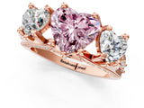 Rose gold Three-Stone Fancy Pink Heart  Cut Diamond Ring with Channel-Set Band and Four-Prong Setting_53