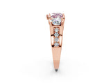 Rose gold Three-Stone Fancy Pink Heart  Cut Diamond Ring with Channel-Set Band and Four-Prong Setting_54