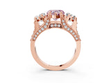 Rose gold Three-Stone Fancy Pink Heart  Cut Diamond Ring with Channel-Set Band and Four-Prong Setting_55