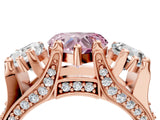 Rose gold Three-Stone Fancy Pink Heart  Cut Diamond Ring with Channel-Set Band and Four-Prong Setting_56