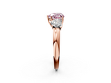Rose gold Three-Stone Fancy Pink Heart  Cut Diamond Ring with Channel-Set Band and Four-Prong Setting_62