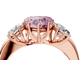Rose gold Three-Stone Fancy Pink Heart  Cut Diamond Ring with Channel-Set Band and Four-Prong Setting_64