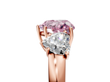 Rose gold Three-Stone Fancy Pink Heart  Cut Diamond Ring with Channel-Set Band and Four-Prong Setting_65
