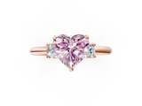 Rose gold Three-Stone Fancy Pink Heart  Cut Diamond Solitaire with Prong Setting and Classic Band_24