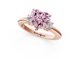 Rose gold Three-Stone Fancy Pink Heart  Cut Diamond Solitaire with Prong Setting and Classic Band_25