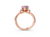 Rose gold Three-Stone Fancy Pink Heart  Cut Diamond Solitaire with Prong Setting and Classic Band_27